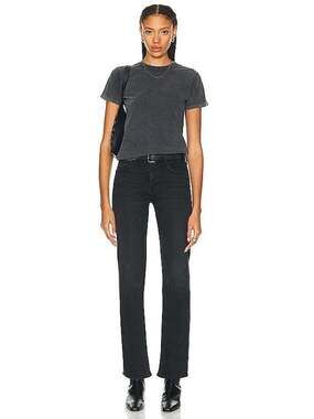 MOTHER The Hover High Rise Slim Bootcut Jeans Size 25 Black Vroom